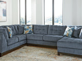 Maxon Place Navy 3-Piece Right-Arm Facing Sectional With Chaise