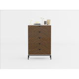 Oslo White And Walnut Chest