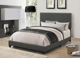 Boyd Eastern King Upholstered Bed With Nailhead Trim Charcoal