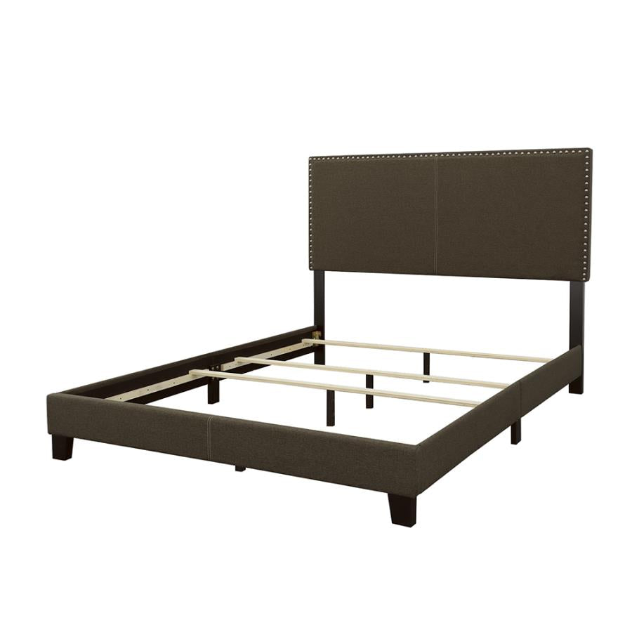 Boyd Queen Upholstered Bed With Nailhead Trim Charcoal