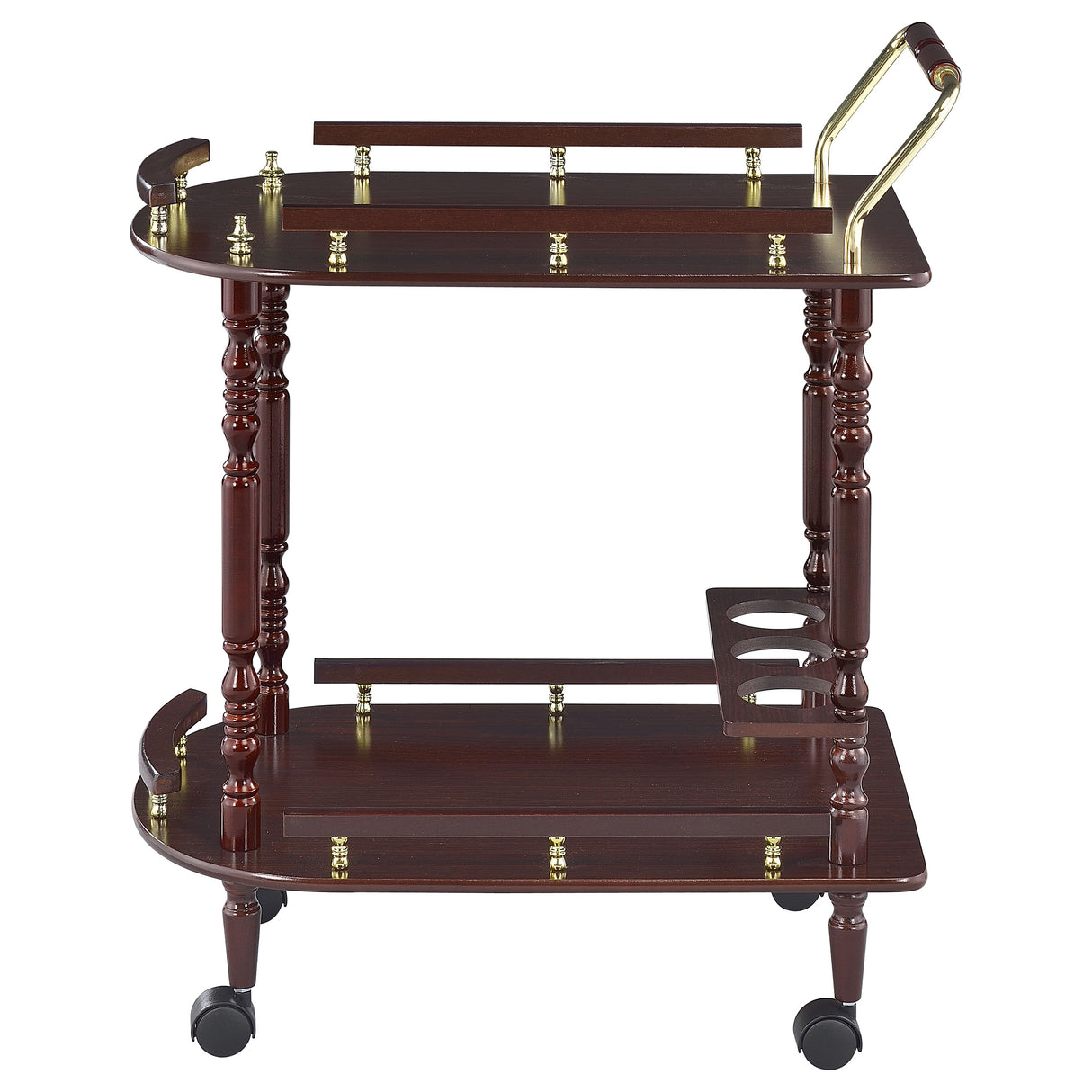 Palmer 2-Tier Serving Cart Merlot And Brass