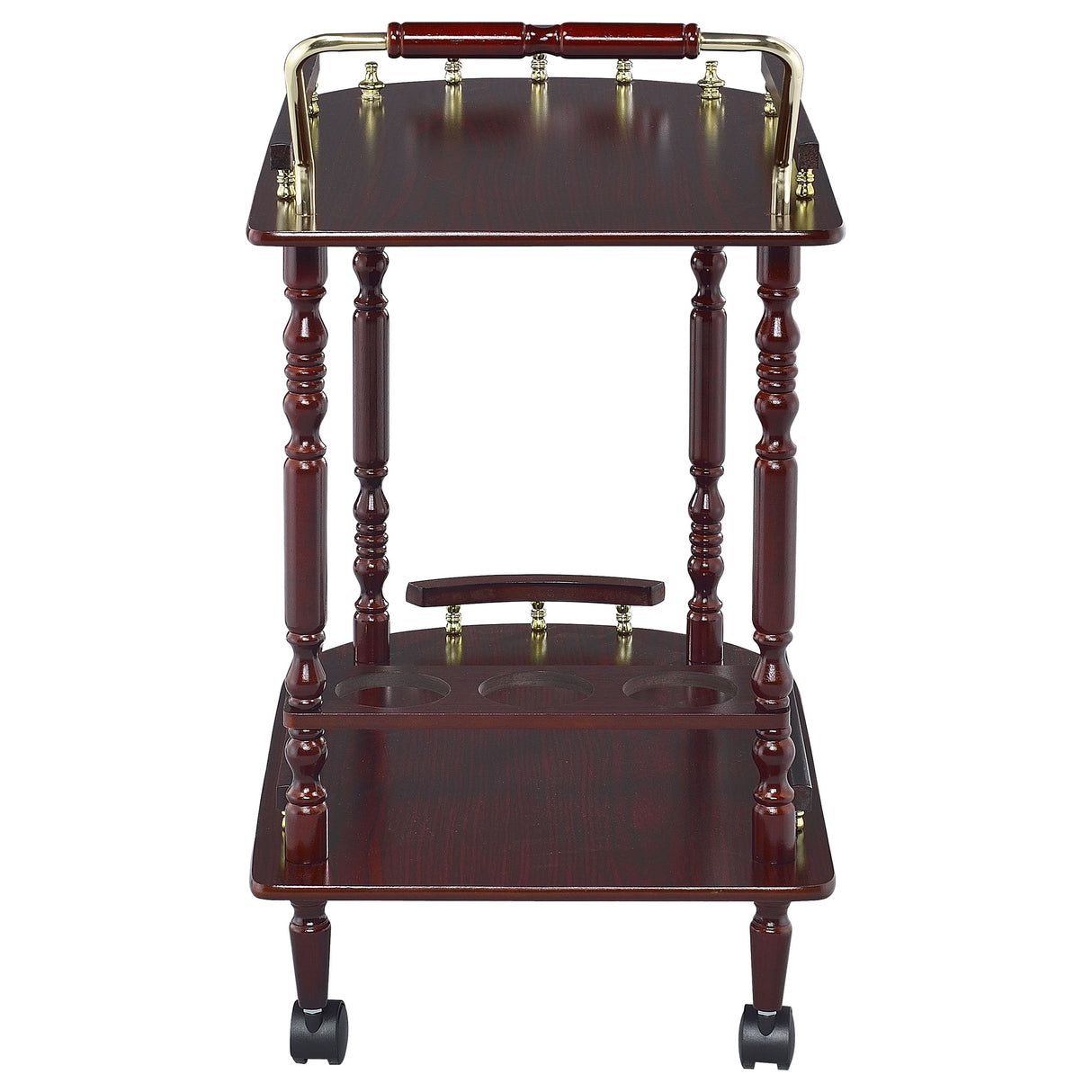 Palmer 2-Tier Serving Cart Merlot And Brass