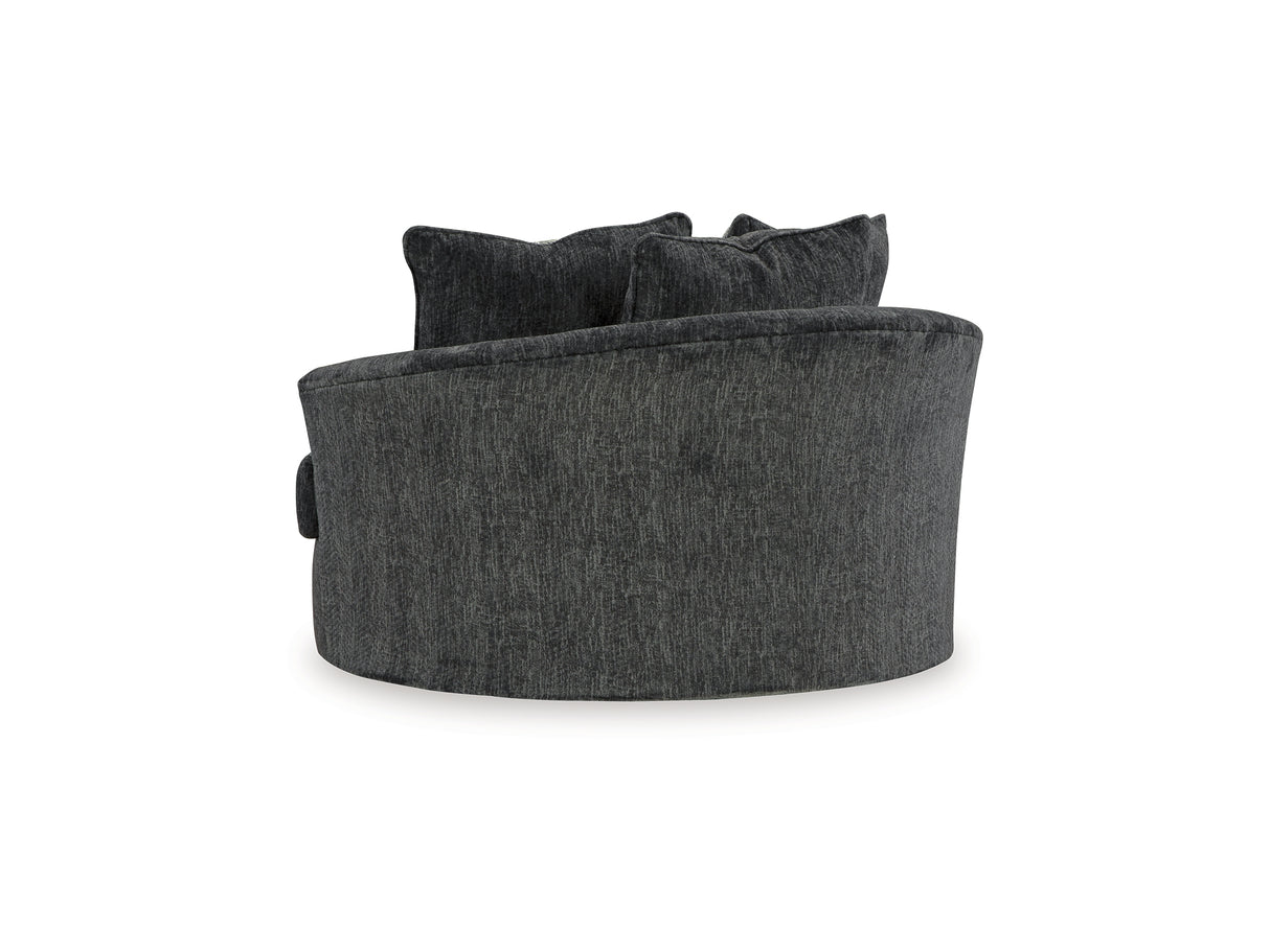 Biddeford Shadow Oversized Swivel Chair And Ottoman