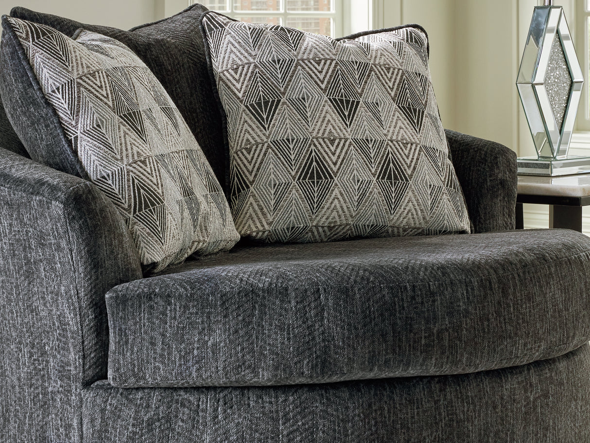 Biddeford Shadow Oversized Swivel Chair And Ottoman