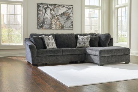 Biddeford Ebony 2-Piece Sectional With Chaise