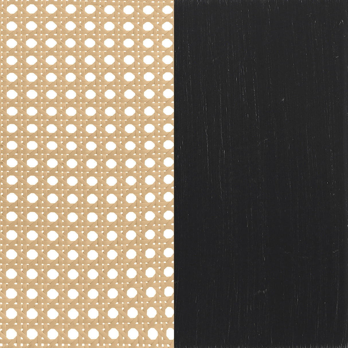 Lanewood Open Cane Rattan Metal Queen Bed Black