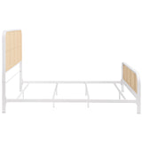 Lanewood Open Cane Rattan Metal Eastern King Bed White