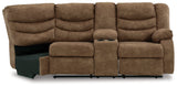 Partymate Brindle Right-Arm Facing Reclining Loveseat with Half Wedge Console