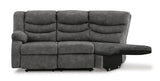Partymate Slate Left-Arm Facing Reclining Loveseat with Half Wedge