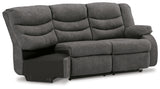Partymate Slate Right-Arm Facing Reclining Loveseat with Half Wedge