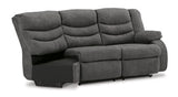 Partymate Slate Right-Arm Facing Reclining Loveseat with Half Wedge