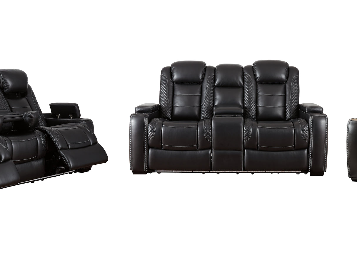 Party Time Midnight Power Reclining Sofa And Loveseat With Recliner