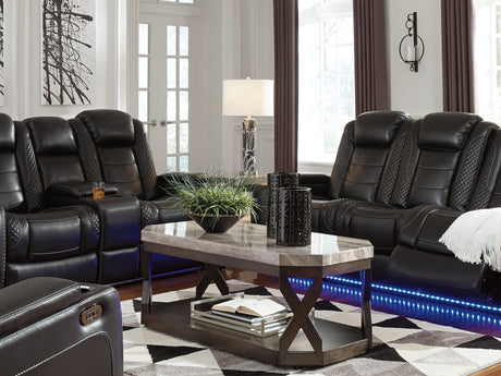 Party Time Midnight Power Reclining Sofa And Loveseat With Recliner