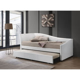 Jedda White Synthetic Leather Daybed