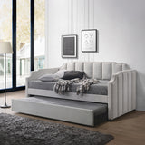 Peridot Dove Gray Velvet Daybed