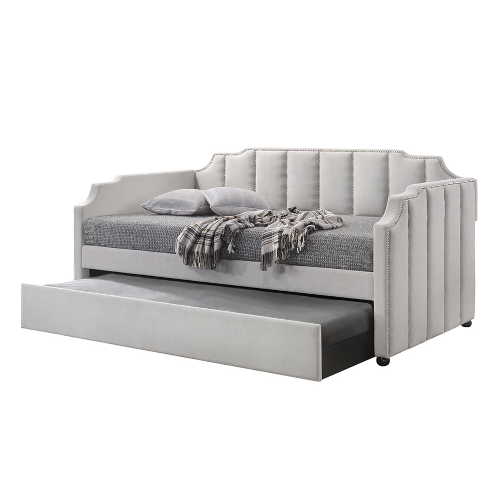 Peridot Dove Gray Velvet Daybed