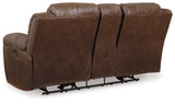 Stoneland Chocolate Reclining Loveseat With Console