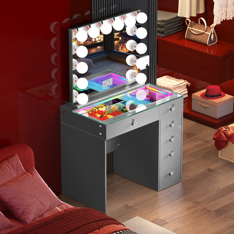 Mini Diana Vanity Set -6 Storage Drawers with Mirror