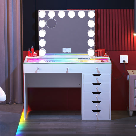 Diana Vanity Desk Pro- 8 Storage Drawers