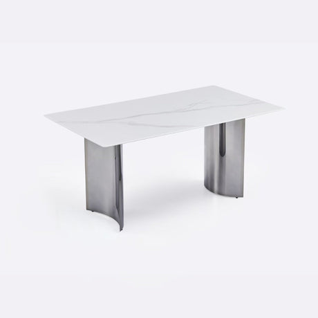 Black Stainless Steel Base Dining table