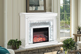 Crushed Diamonds LED Mirrored Fireplace