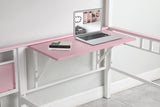 Alexia Twin Over Twin Workstation Bunk Bed Pink And White