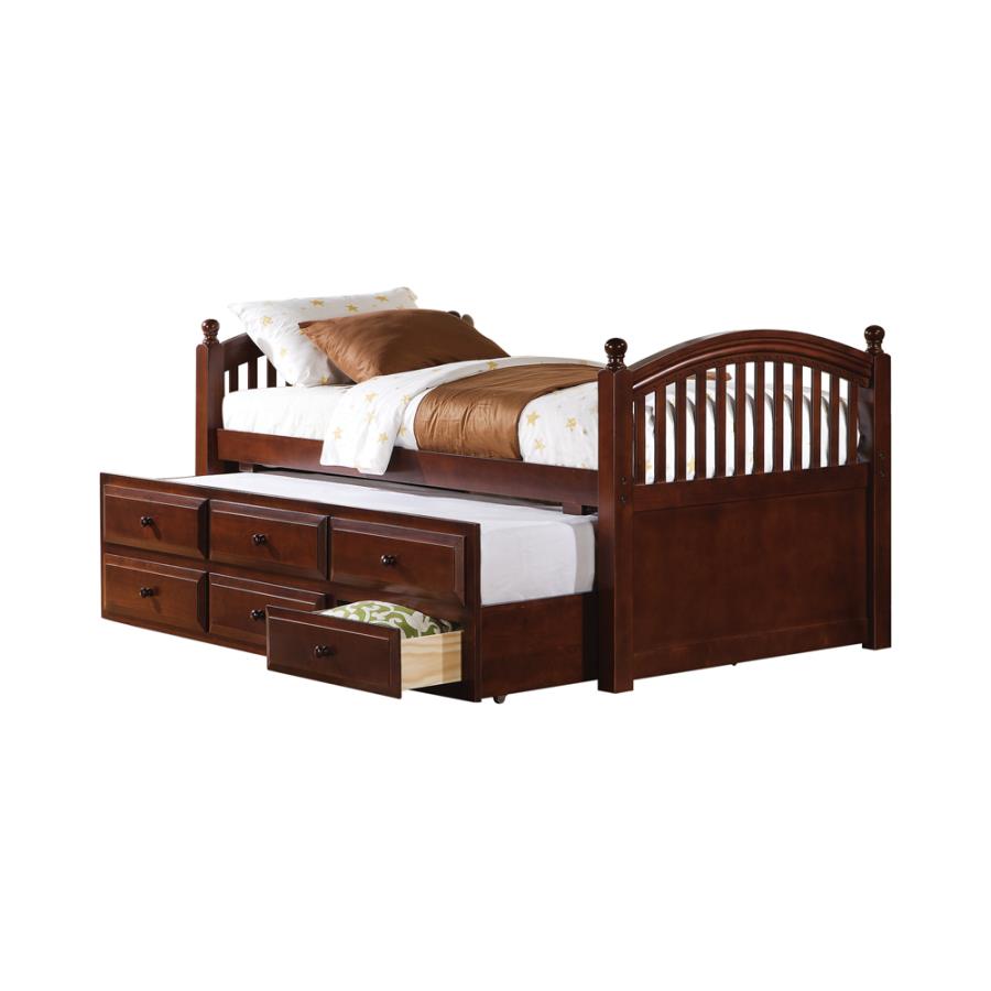 Norwood Chestnut 3-Drawer Twin Bed With Captains Trundle