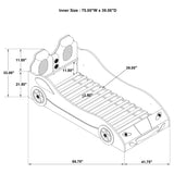 Cruiser Wood Twin LED Race Car Bed and 7-inch Mattress Red