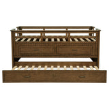 Carlsbad Wood Twin Captains Bed With Trundle Medium Brown