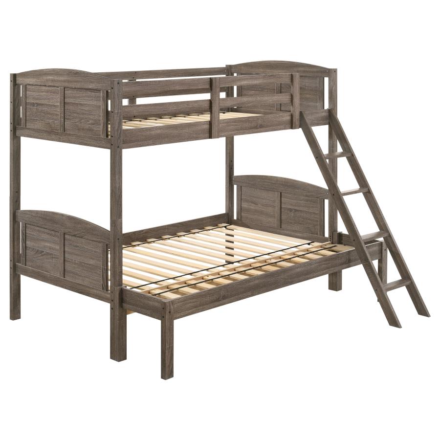 Flynn Twin Over Full Bunk Bed Weathered Brown