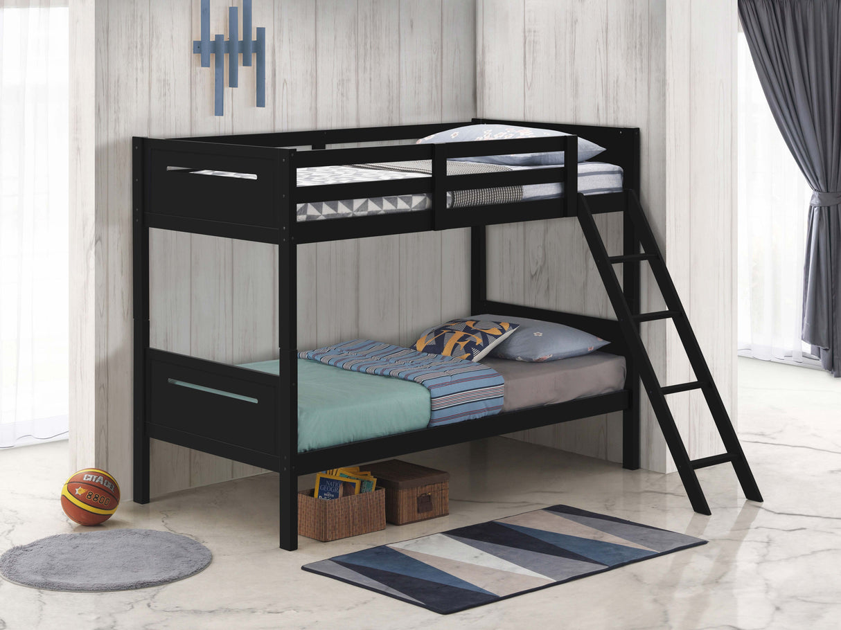 Littleton Black Wood Twin Over Bunk Bed