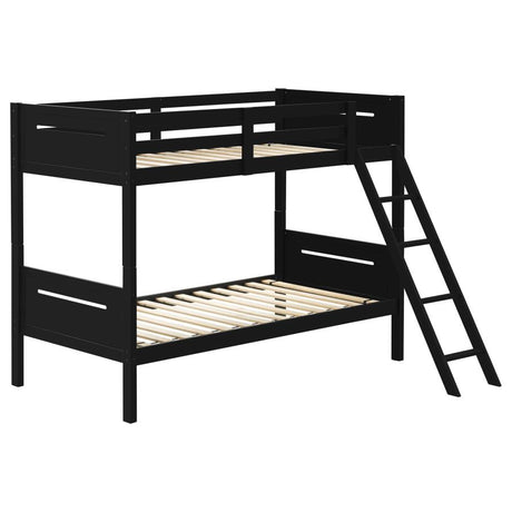 Littleton Black Wood Twin Over Bunk Bed