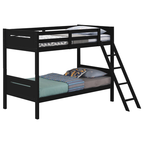 Littleton Black Wood Twin Over Bunk Bed