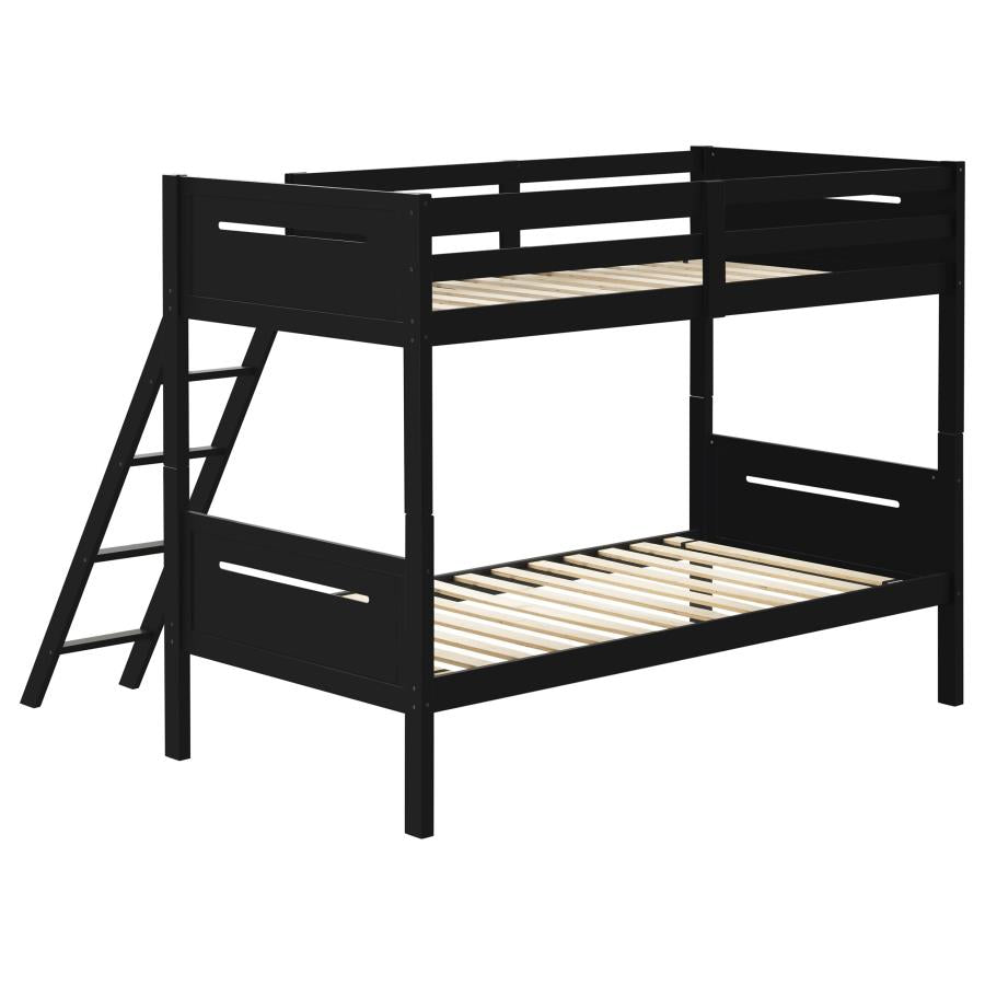 Littleton Black Wood Twin Over Bunk Bed