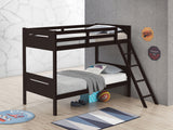 Littleton Espresso Wood Twin Over Bunk Bed
