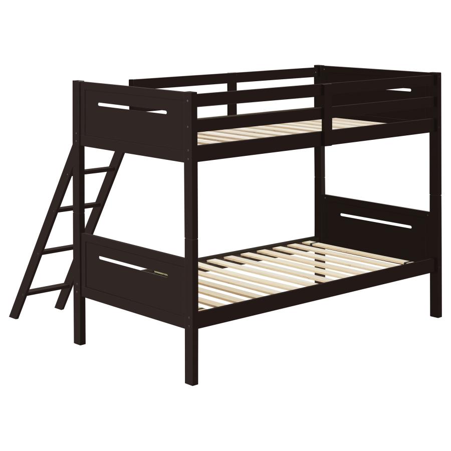 Littleton Espresso Wood Twin Over Bunk Bed