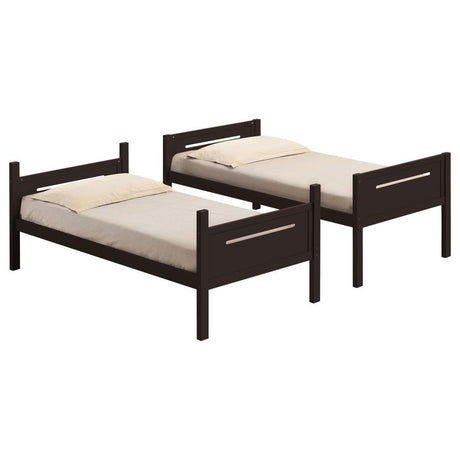 Littleton Espresso Wood Twin Over Bunk Bed