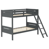 Littleton Grey Wood Twin Over Bunk Bed