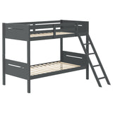 Littleton Grey Wood Twin Over Bunk Bed