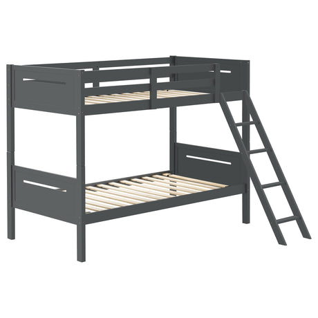Littleton Grey Wood Twin Over Bunk Bed