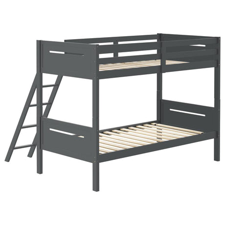 Littleton Grey Wood Twin Over Bunk Bed