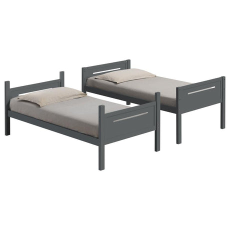 Littleton Grey Wood Twin Over Bunk Bed