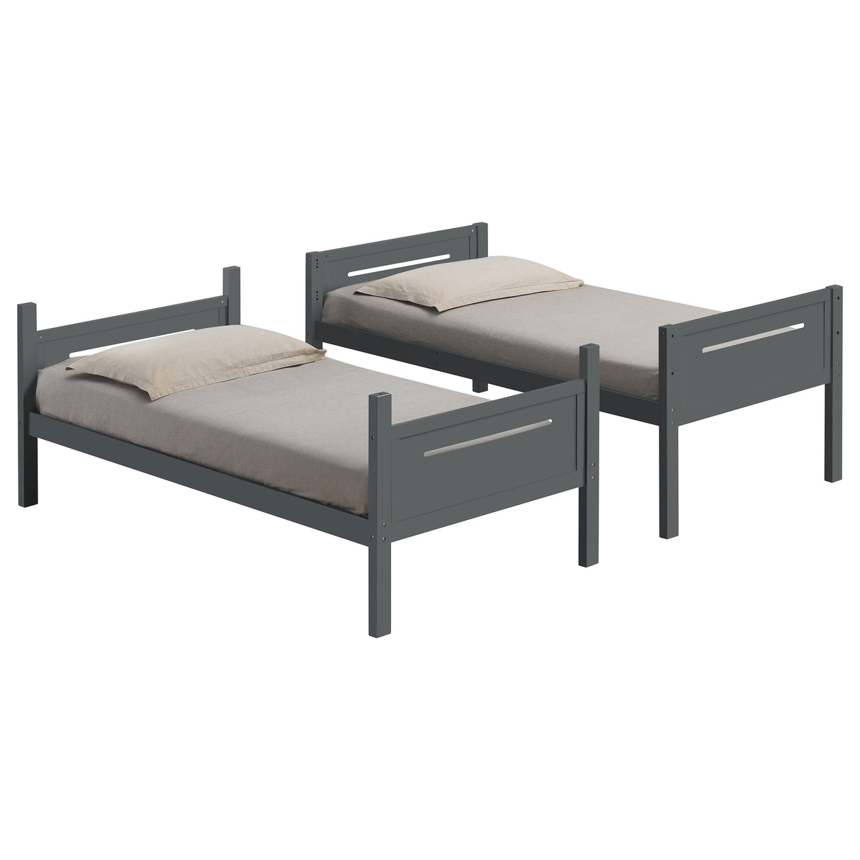 Littleton Grey Wood Twin Over Bunk Bed
