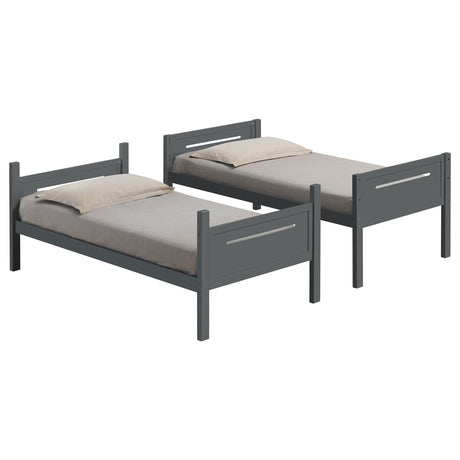 Littleton Grey Wood Twin Over Bunk Bed