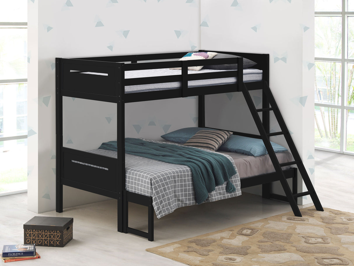 Littleton Black Wood Twin Over Full Bunk Bed