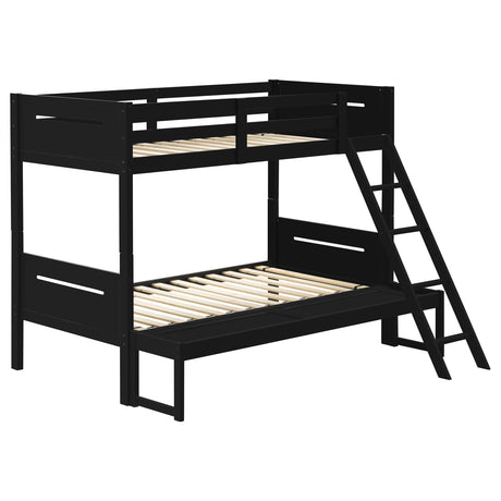 Littleton Black Wood Twin Over Full Bunk Bed
