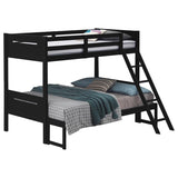 Littleton Black Wood Twin Over Full Bunk Bed