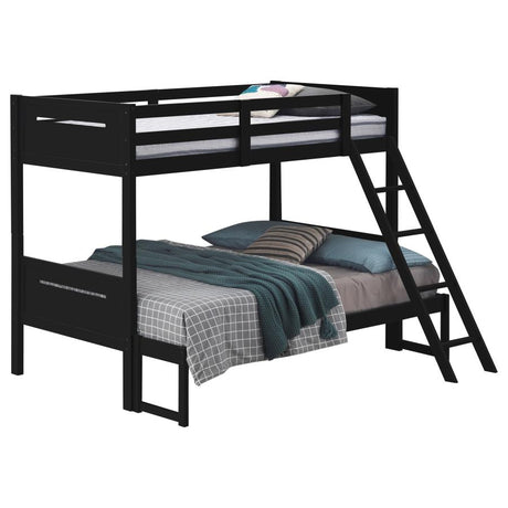 Littleton Black Wood Twin Over Full Bunk Bed