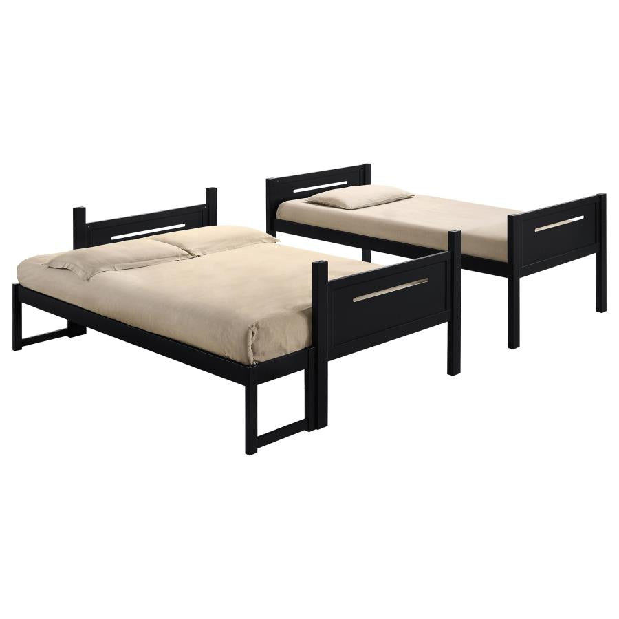 Littleton Black Wood Twin Over Full Bunk Bed