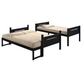 Littleton Black Wood Twin Over Full Bunk Bed